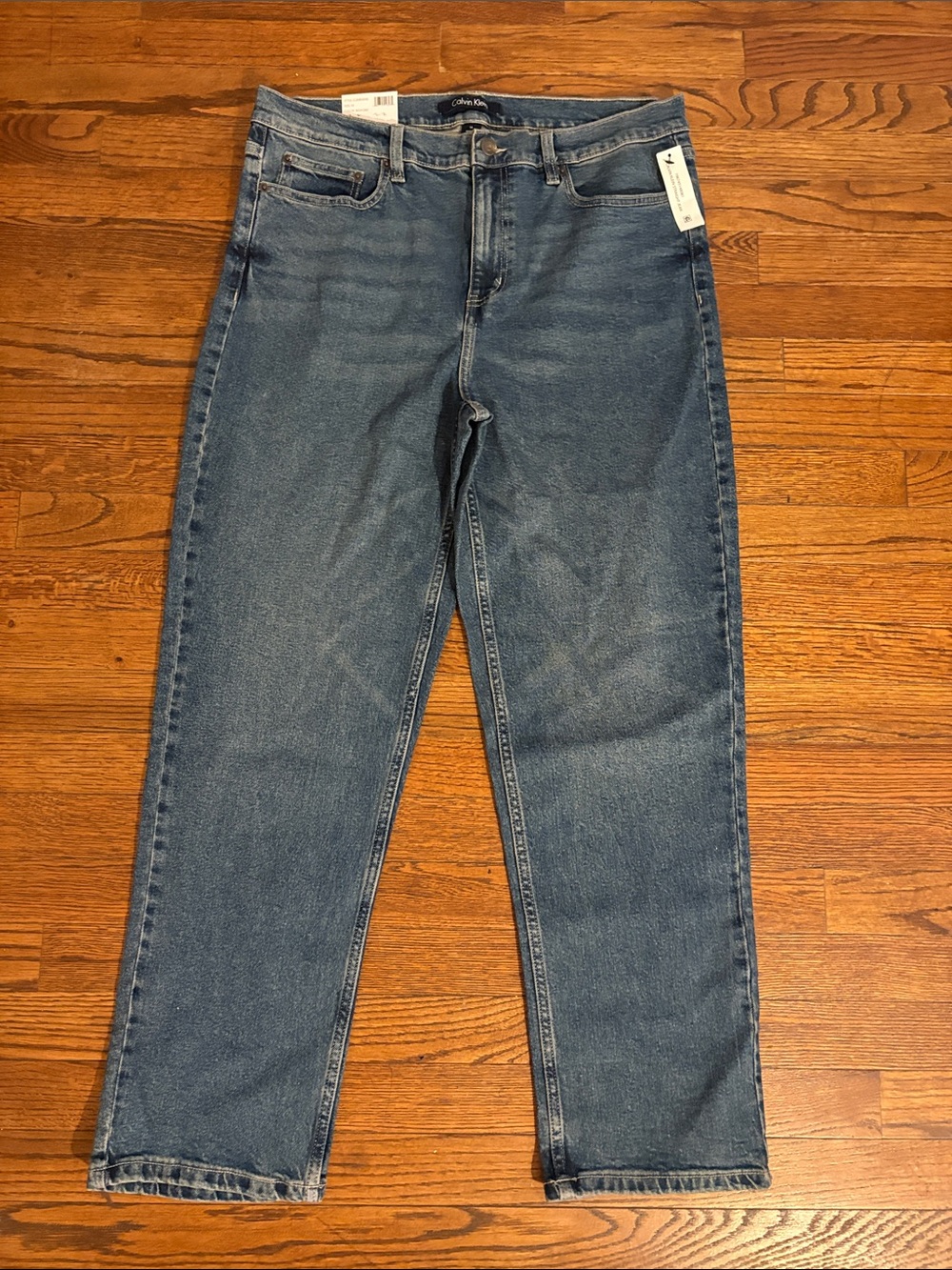 Calvin Klein Blue Straight-Leg Jeans size 14